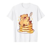 Kawaii Happy Quokka Pancake Stack Cute Animal Illustration Value Graphic T-Shirt, Men, White, L
