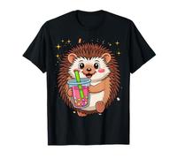 Kawaii Hedgehog Bubble Tea Cute Boba Lover T-Shirt
