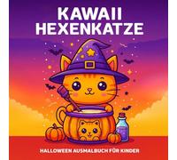 Kawaii Hexenkatze: Halloween Ausmalbuch für Kinder