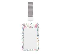 Kawaii-Horse-Twinkling-Stars Abs Vertical Id Badge Holder, Name Badge with Clear Scanning Film