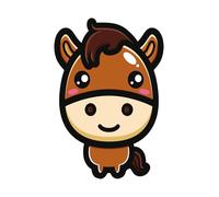 Kawaii Horse Wall Sticker for Baby Room Nursery - Removable and Repositionable Wall Art (S: 15cm)