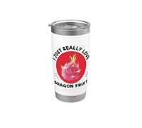 Kawaii I Just Really Love Cute Dragon Fruit Lover Stainless Steel Insulated Tumbler