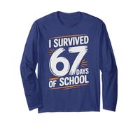 Kawaii I Survived 67 Days of School Joke 6 7 Bruh Gen Alpha Long Sleeve T-Shirt