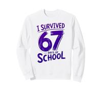 Kawaii I SURVIVED 67 DAYS SCHOOL Humor Six Seven Brain Rot 6 Sweatshirt