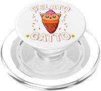 Kawaii Ice Cream Cat Cute Italian Gelato Gatto Sprinkles PopSockets PopGrip for MagSafe