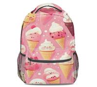 Kawaii Ice Cream Print Backpack, Sweet Girly Style Backpack, Cartoon Pattern Bookbag, 3D Printed Travel Daypack, Lightweight Durable Schoolbag for Children Teenagers (print 1)