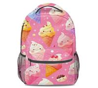 Kawaii Ice Cream Print Backpack, Sweet Girly Style Backpack, Cartoon Pattern Bookbag, 3D Printed Travel Daypack, Lightweight Durable Schoolbag for Children Teenagers (print 2)