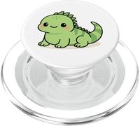 Kawaii Iguana Cartoon Cute Reptile Lizard Illustration PopSockets PopGrip for MagSafe