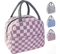 Kawaii Insulated Lunch Bag for Women Men - Reusable Waterproof Lunch Tote Bag with Cooling Function, Cute Lunch Box Container Carrier for Office Work, Travel, Picnic, Pink