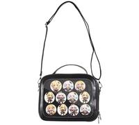 Kawaii Ita Crossbody Bag With Clear Pin Display Insert, Anime Cosplay Shoulder Purse, Waterproof Multi-Pocket Handbag For Lolita Fans