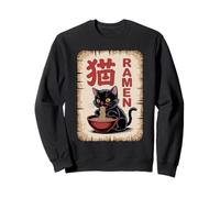 Kawaii Japanese Cat Eating Ramen Noodle Aesthetic Sweatshirt
