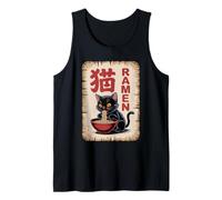 Kawaii Japanese Cat Eating Ramen Noodle Aesthetic Tank Top