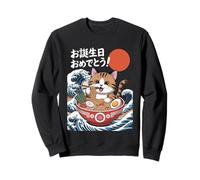 Kawaii Japanese Cat Eating Ramen Noodles Anime Manga Style Sweatshirt