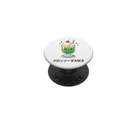 Kawaii Japanese Melon Soda Float Cute Retro Cafe Dessert Art PopSockets Adhesive PopGrip