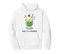 Kawaii Japanese Melon Soda Float Cute Retro Cafe Dessert Art Pullover Hoodie