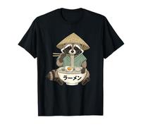 Kawaii Japanese Raccoon Eating Ramen Noodles Anime Lovers T-Shirt