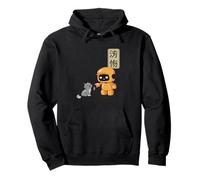 Kawaii Japanese Robot With A Cat Animal Illustration Kids Pullover Hoodie
