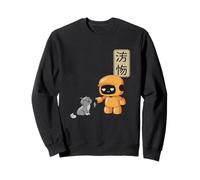 Kawaii Japanese Robot With A Cat Animal Illustration Kids Sweatshirt