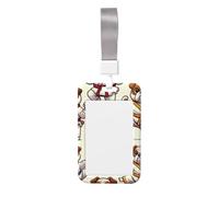 Kawaii-Judo-Bulldogs Abs Vertical Id Badge Holder, Name Badge with Clear Scanning Film