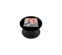 Kawaii Kaiju Big Axolotl Great Sea Wave PopSockets Adhesive PopGrip