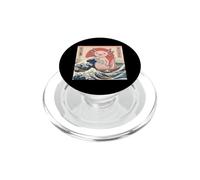 Kawaii Kaiju Big Axolotl Great Sea Wave PopSockets PopGrip for MagSafe