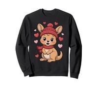 Kawaii Kangaroo Valentines Day Hearts Winter Scarf Sweatshirt