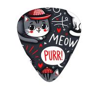 Kawaii-Kittens-Cats 12 Pack Guitar Picks With 3 Thicknesses And Storage Box, Abs Plectrums For Electric Bass Guitar Players