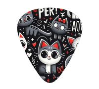 Kawaii-Kittens-Cats-Love 12 Pack Guitar Picks With 3 Thicknesses And Storage Box, Abs Plectrums For Electric Bass Guitar Players