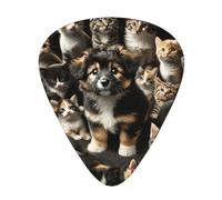Kawaii-Kittens-Puppy 12 Pack Guitar Picks With 3 Thicknesses And Storage Box, Abs Plectrums For Electric Bass Guitar Players