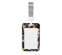 Kawaii-Kittens-Puppy Abs Vertical Id Badge Holder, Name Badge with Clear Scanning Film