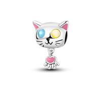 Kawaii Kitty Paw Pet Animal Cat Bead Charms for Bracelets Necklaces Sterling Silver, Dijes para Pulseras Bisuteria Pendants Beads DIY Charm Jewelry Gifts for Women and Her