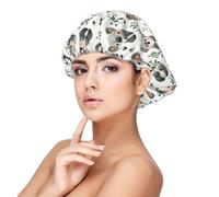 Kawaii Koala Print Satin Silk Bonnet for Sleeping Women, Adjustable Double Layer Satin Hair Bonnet Night Sleep Cap for Curly Hair
