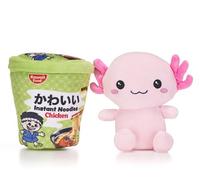 Kawaii Kuties 6.5” / 17cm Axolotl Plush in a Ramen Noodle Pot Soft Toy