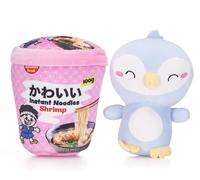 Kawaii Kuties 6.5” / 17cm Penguin Plush in a Ramen Noodle Pot Soft Toy