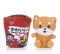 Kawaii Kuties 6.5” / 17cm Shibu Inu Dog Plush in a Ramen Noodle Pot Soft Toy