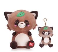 Kawaii Kuties Mika Tanuki Dog Plush Soft Toy and Plush Bag Clip Set