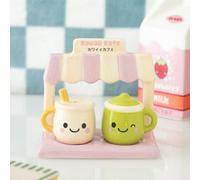 Kawaii Latte Salt & Pepper Shakers Set - Cute Ceramic Cafe Mugs