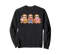 Kawaii Lazy Sloth Milk Tea Video Game Gamer Donut Sloths Sweatshirt