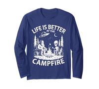 Kawaii Life is Better at Campfire Bigfoot Alien Bigfoot Long Sleeve T-Shirt