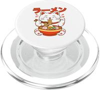 Kawaii Lucky Cat Eating Ramen Japanese Noodles PopSockets PopGrip for MagSafe