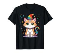 Kawaii Magic Kitty Rainbow Witch Halloween T-Shirt