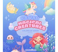 Kawaii Magical Creatures Coloring Book for Kids: 35 magical pages full of unicorns, fairies, mermaids, enchanted cats