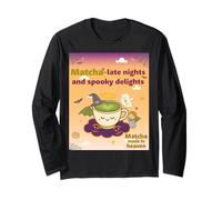 Kawaii Matcha Latte Halloween Design Long Sleeve T-Shirt