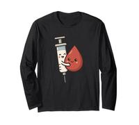 Kawaii Medical Joke Cute Syringe Blood Draw Phlebotomists Long Sleeve T-Shirt