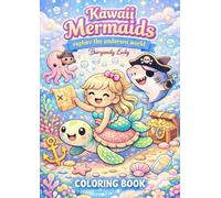 Kawaii Mermaids Explore The Undersea World: Coloring Book for Children with Easy and Simple Patterns and Cute Animal and Fantasy Sea Characters.