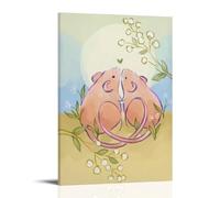 Kawaii Mice Colorful Paintings Cute Vintage Style Poster Set - Wall Decor, Aesthetic Canvas Painting for A Cozy Homer 08x12inch(20x30cm)