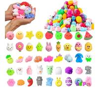 Kawaii Mochi Squishy Set , Random Bulk Mini Animals Mochi - Stress Relief Sensory, Party Favors, Birthday Gifts, Classroom Prizes, Goodie Bag Fillers (Multicolor96Pcs)