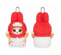 Kawaii Mofuesand x Sanrrio Cat Plush Keychain Collection, Cosplay Animal Characters, Soft Stuffed Toy (My Mellody)