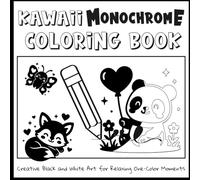 kawaii monochrome coloring book: Still and Slow Coloring- Creative Black and White Art for Relaxing One-Color Moments