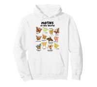 Kawaii Moths of the World Collection Cute Butterfly Moth Art Pullover Hoodie